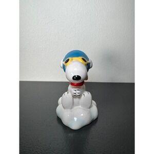 Peanuts Snoopy Flying‎ Ace Figurine Unisex OS White Excellent Ceramic Aviator